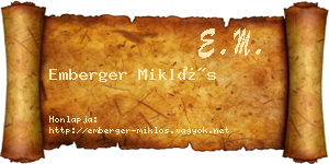 Emberger Miklós névjegykártya